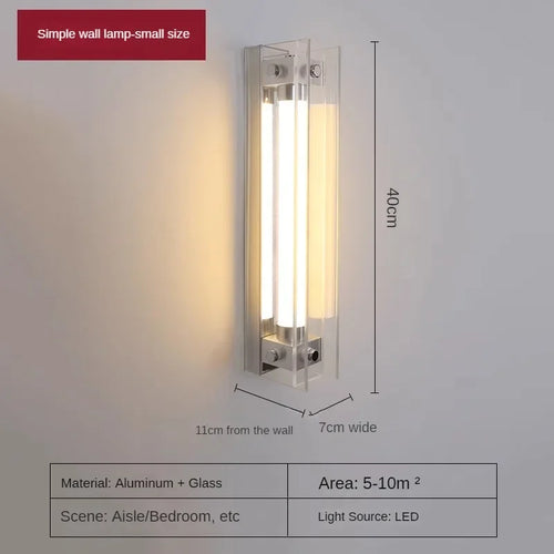 Modern aluminium and glass artistic design wall light