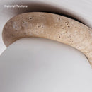 Wabi sabi Japanese industrial LED travertine ceiling light