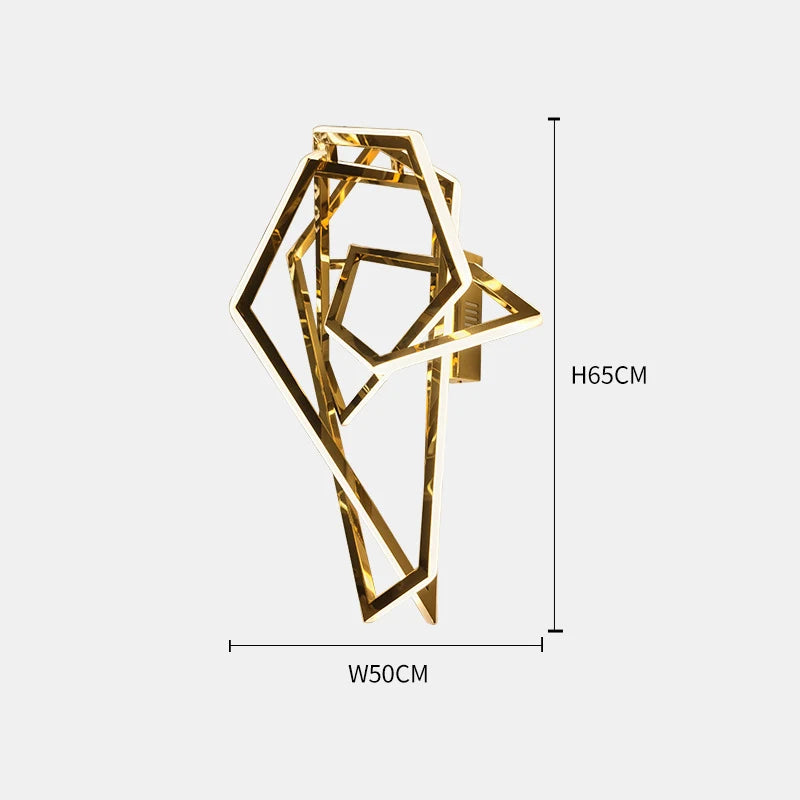 Postmodern stainless steel and silicone wall light for luxury decor