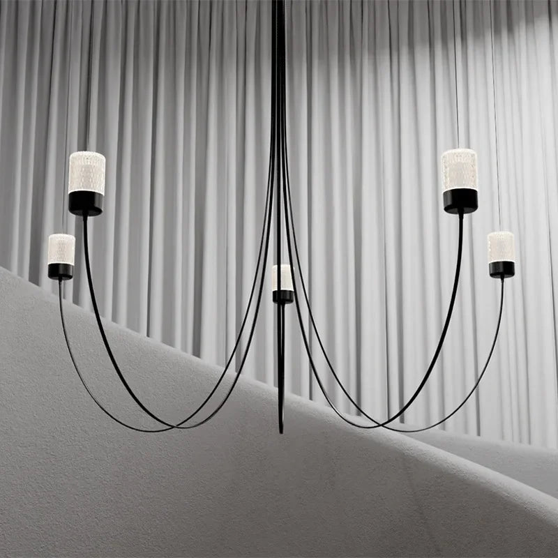 Modern Nordic creative designer chandelier elegant hanging light - vue 3 sur 8