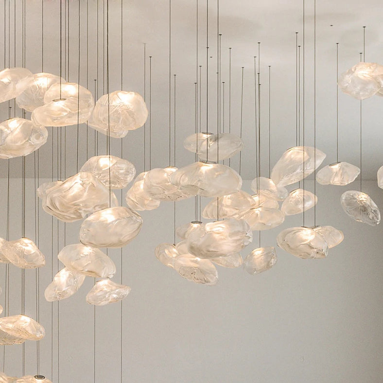 Creative glass cloud chandelier decorative indoor light
