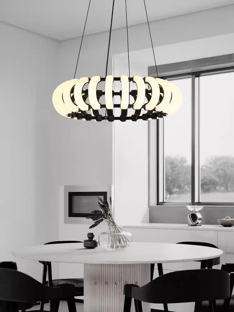 Modern round nordic LED designer pendant lamp for atmospheric decor