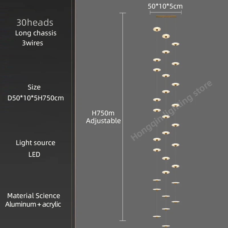 Modern LED chandelier for elegant indoor lighting - vue 23 sur 26