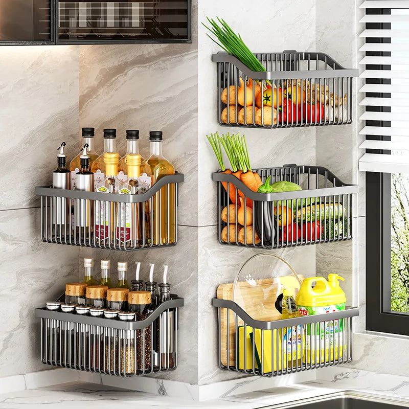 hanging wall basket for fruits and vegetables and interior decoration