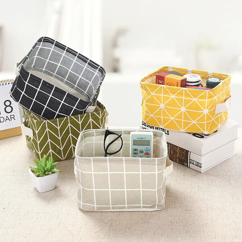 linen storage basket for desk and toys