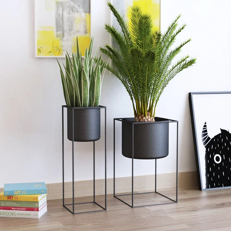 Nordic wrought iron plant stand for indoor and outdoor decoration