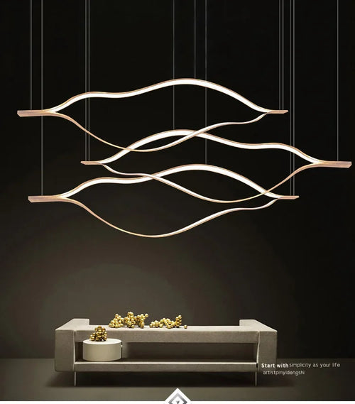 Creative postmodern LED chandelier in lip shape