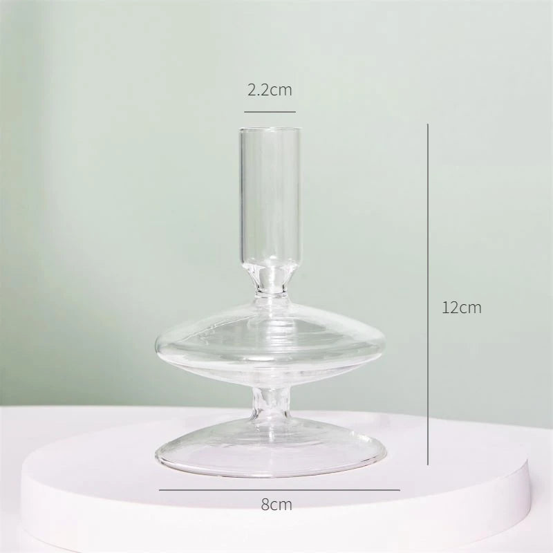 Clear glass candleholder modern nordic home decor - vue 15 sur 31