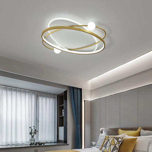 Modern LED ceiling light with remote control for interior decor - vue 5 sur 10