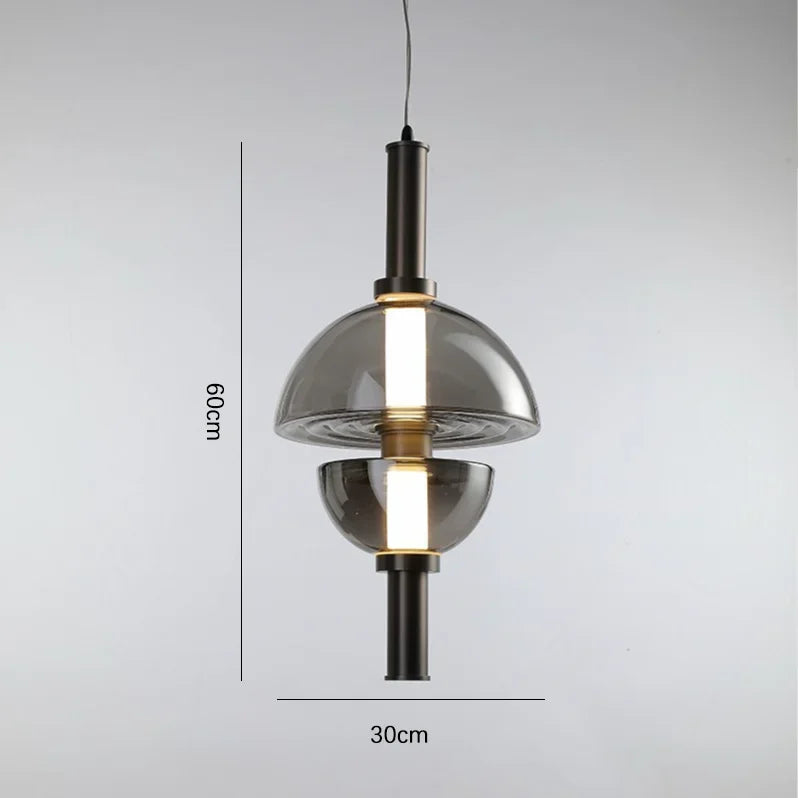Nordic coloured glass pendant light for elegant lighting - vue 10 sur 11