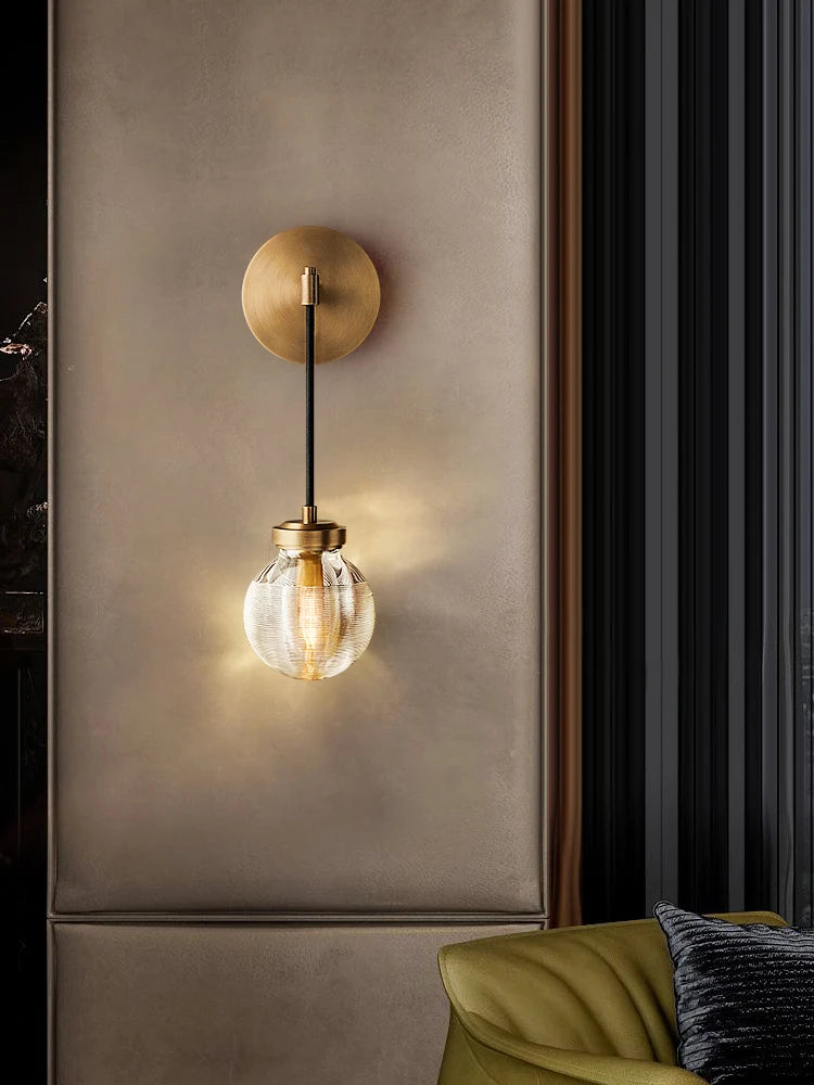 Modern copper and crystal wall light for elegant interiors