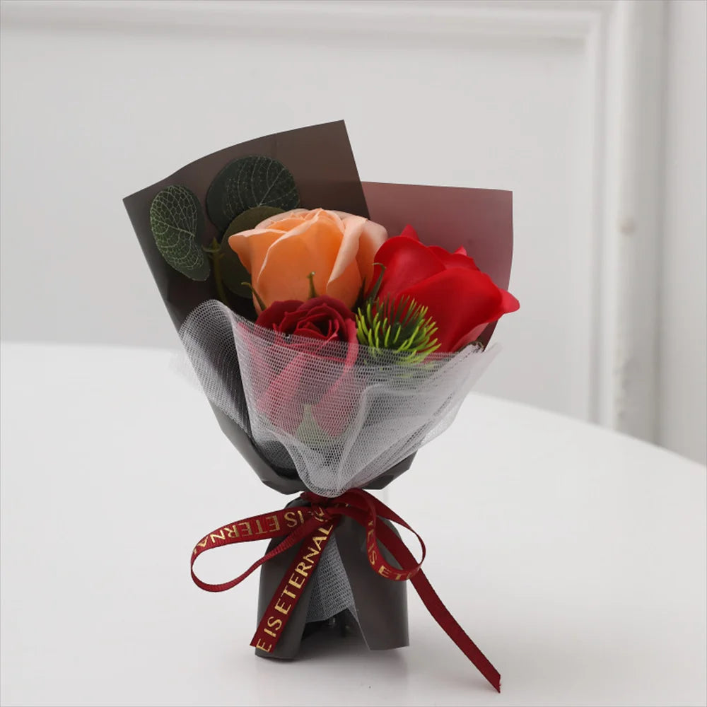 Small decorative artificial rose bouquet for valentine's day - vue 13 sur 13