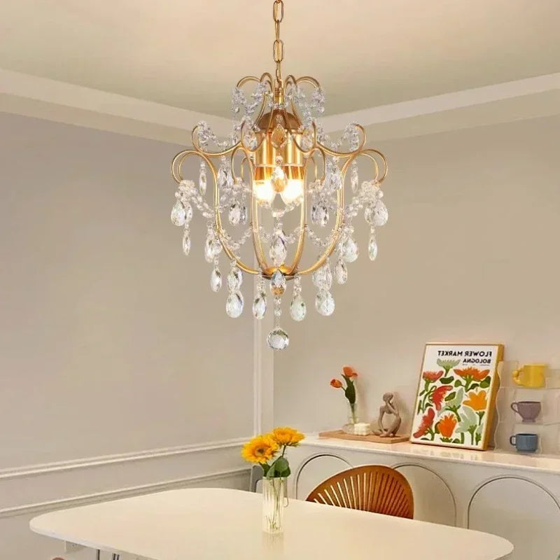 Retro crystal LED chandelier for elegant interior décor