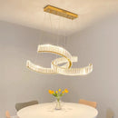 Postmodern crystal stainless steel chandelier
