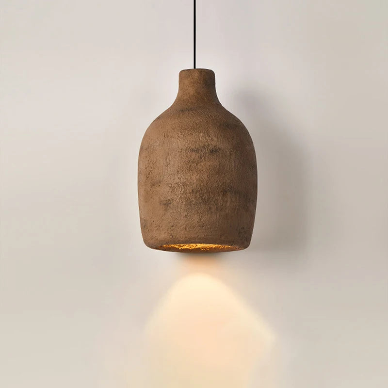 Nordic wabi-sabi LED pendant light for dining, bar, loft or bedroom - vue 5 sur 15
