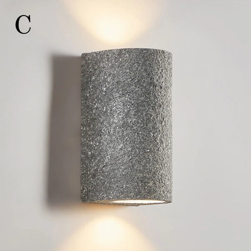 Japanese wabi-sabi retro cement LED wall light - vue 12 sur 11