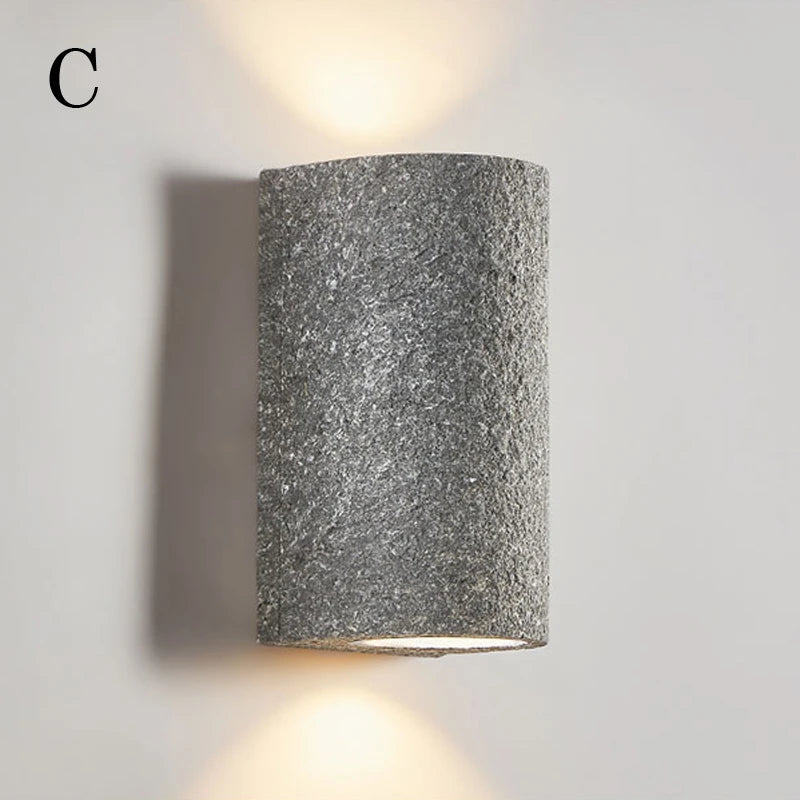 Japanese wabi-sabi retro cement LED wall light - vue 11 sur 11