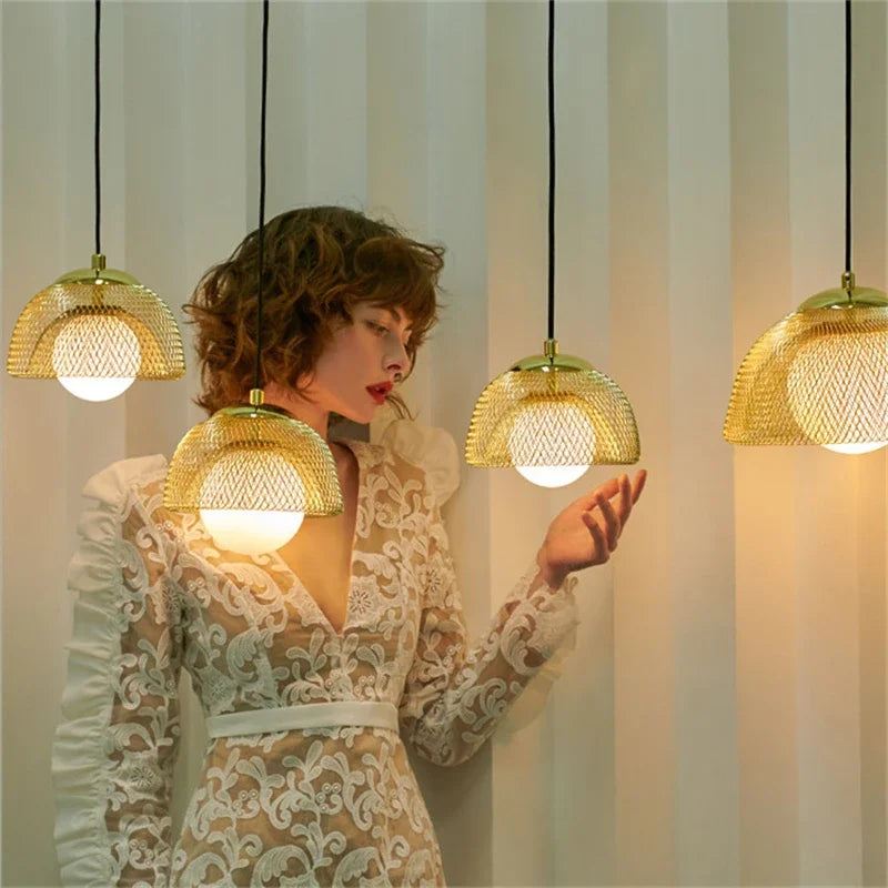 Modern double iron pendant light nordic design