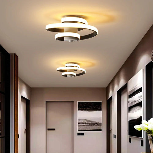 modern spiral LED ceiling light for a minimalist interior - vue 2 sur 8