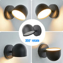 LED wall light with 350° rotary touch dimmer and bedside socket