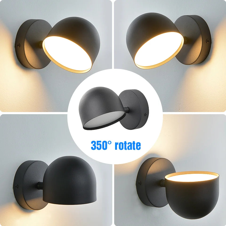 LED wall light with 350° rotary touch dimmer and bedside socket - vue 10 sur 16