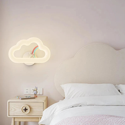Rainbow cloud LED wall light for children's room