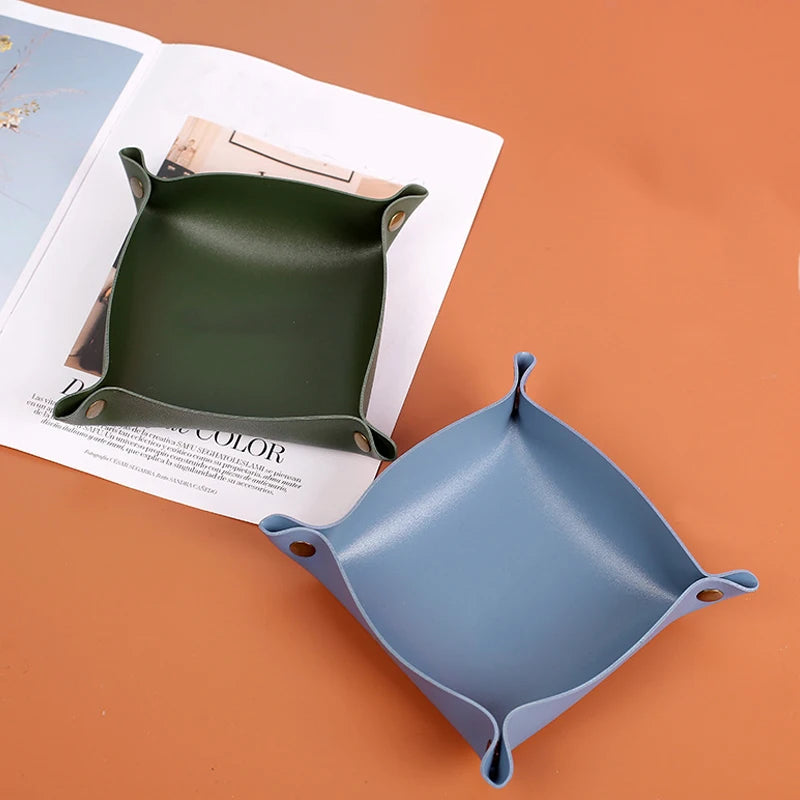 Nordic leather storage tray versatile desk organiser - vue 3 sur 16