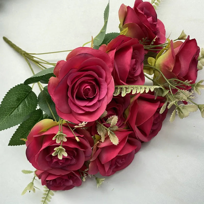 bouquets de roses artificielles pour décoration intérieure et extérieure - vue 3 sur 17