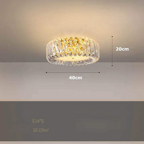plafonnier led rond artistique à intensité variable en cristal - vue 9 sur 16