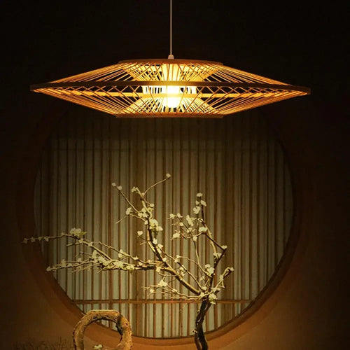 Artistic retro bamboo chandelier in Chinese style for decoration