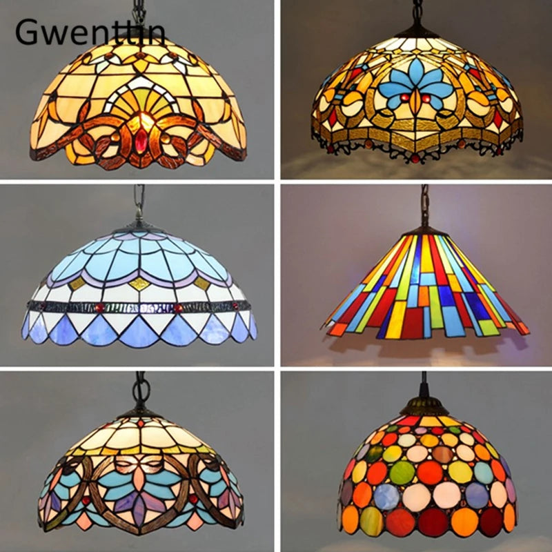 Vintage Tiffany decorative glass pendant light for modern interiors