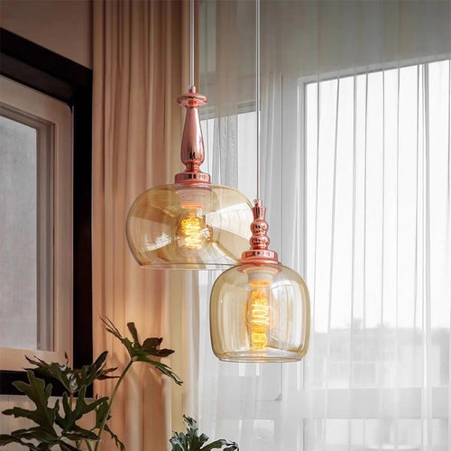 Retro glass pendant light nordic loft decorative for indoor use - vue 2 sur 9