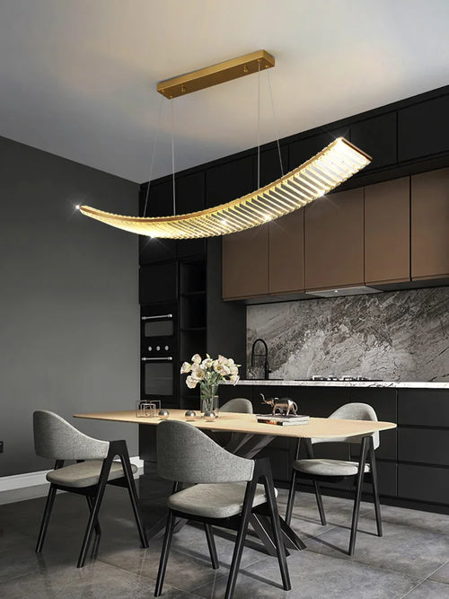 Nordic crystal LED chandelier for modern kitchens - vue 2 sur 8