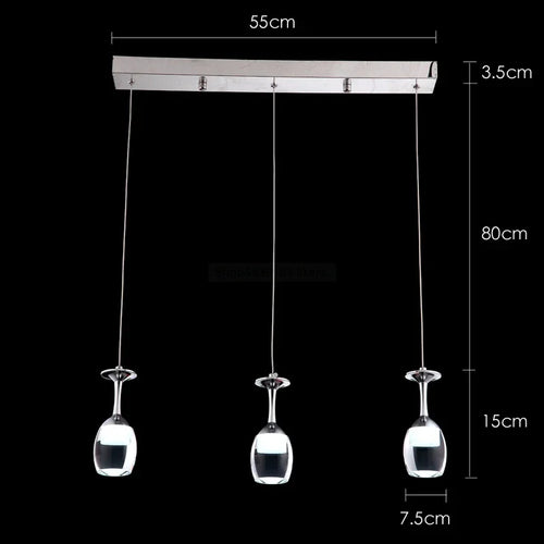 Modern wine glass pendant lights for bar and café - vue 16 sur 16