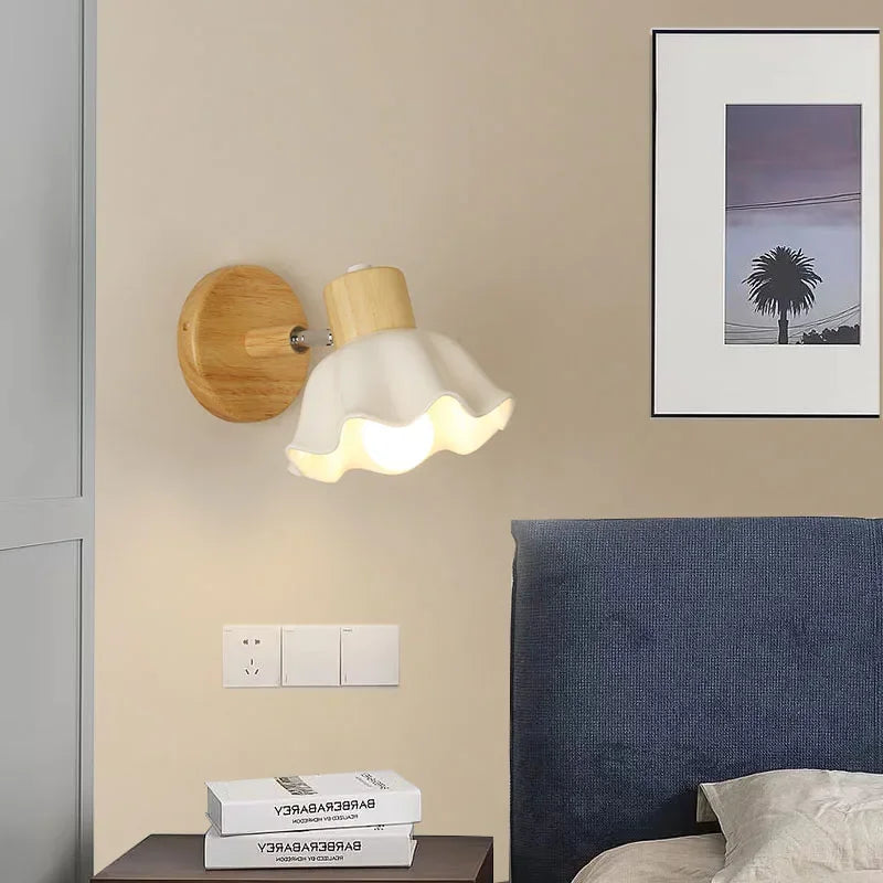 Nordic wooden wall light for modern interiors