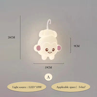 Creative bear wall light for children's room lighting decor