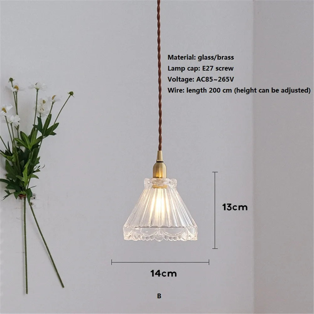 Antique brass and glass chandelier for home decor