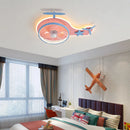 Nordic LED ceiling light with fan adjustable airplane child remote control