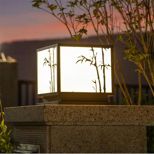 Modern vintage waterproof outdoor post lamp for garden and patio - vue 6 sur 14