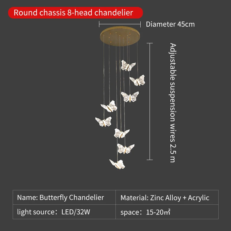 Nordic crystal LED pendant light for modern decoration - vue 15 sur 18