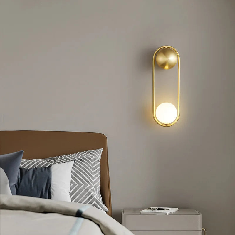 Brass indoor wall light for office and shop - vue 4 sur 8