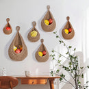 teardrop-shaped woven cotton storage basket for fruits and vegetables