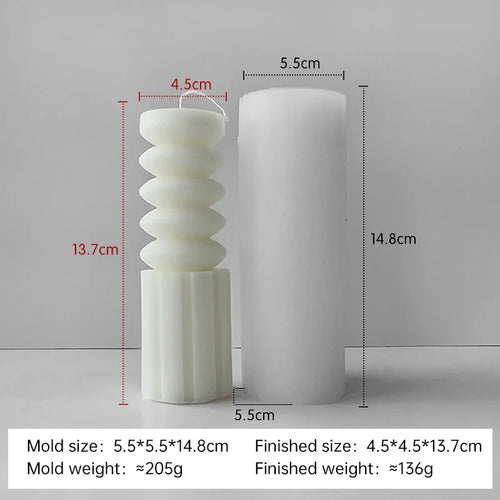 cylindrical aromatic candle silicone mold for resin and plaster - vue 17 sur 20