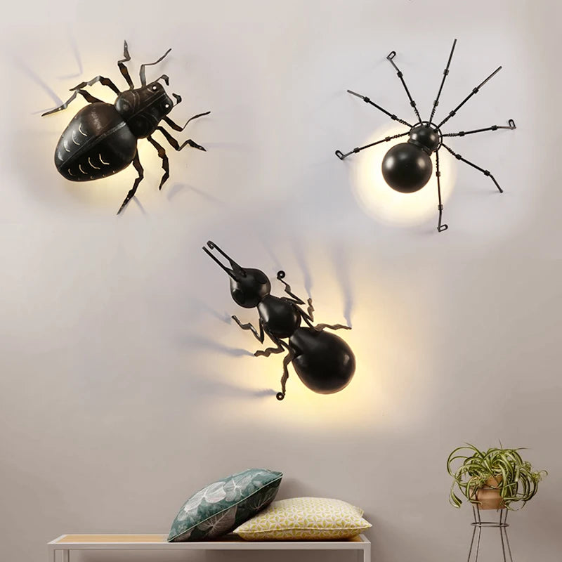 Creative insect wall light for interior decoration