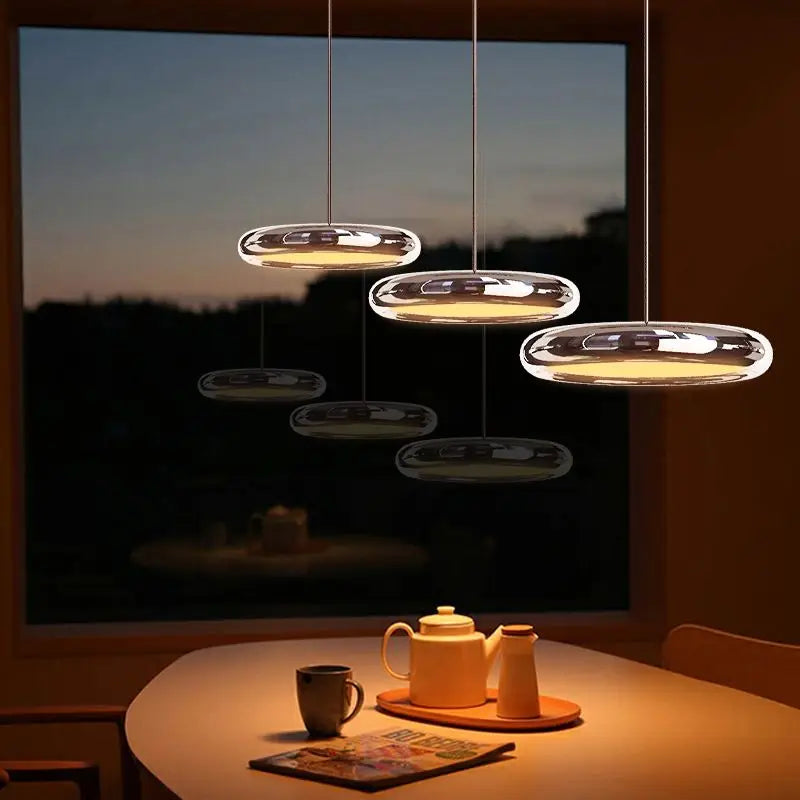 Modern round dimmable chandelier for restaurant and bar