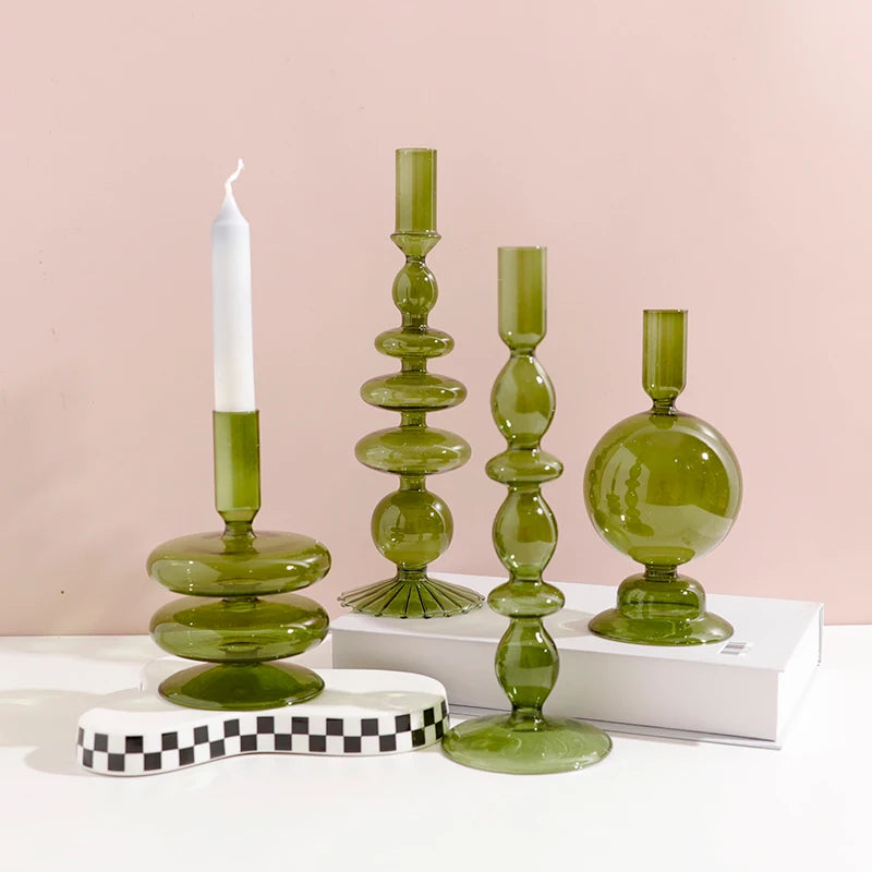 European glass candle holder for decoration and weddings - vue 3 sur 30