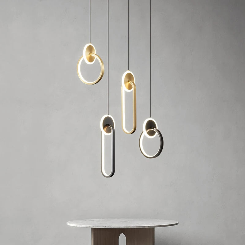 Minimalist round pendant chandelier with long cable 2022