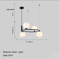 Nordic white glass chandelier
