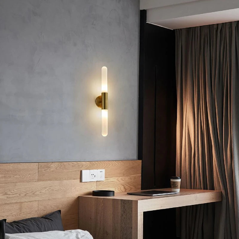 Modern glass wall light minimalist metal lighting - vue 4 sur 8