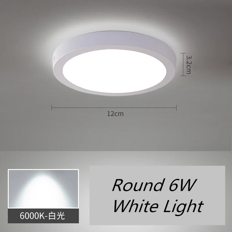 Square LED ceiling light surface mounted cool white - vue 13 sur 14